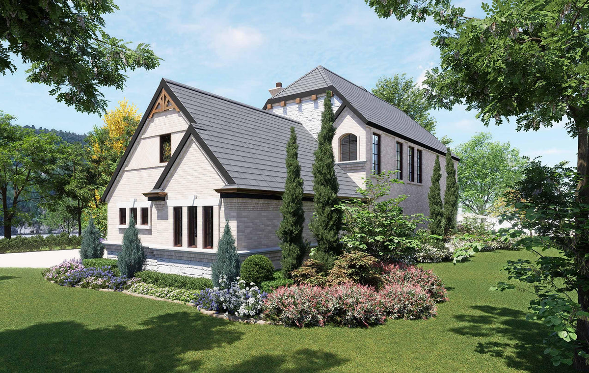 F7577-A Traditional House, 3 Bedroom, 3.5 Bathrooms | Medinah House Exterior-3