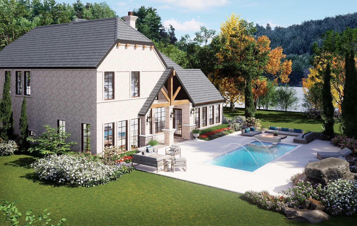 F7577-A Traditional House, 3 Bedroom, 3.5 Bathrooms | Medinah House Exterior-4
