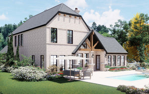 F7577-A Traditional House, 3 Bedroom, 3.5 Bathrooms | Medinah House Exterior-5