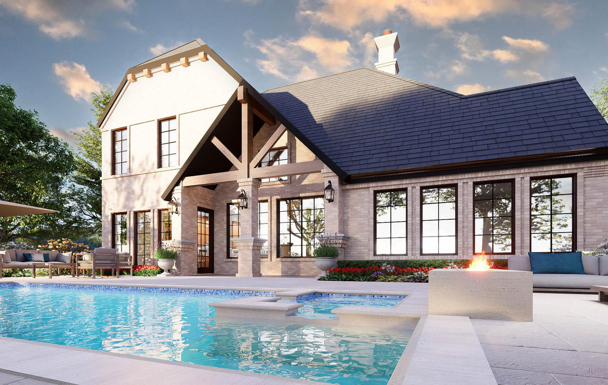 F7577-A Traditional House, 3 Bedroom, 3.5 Bathrooms | Medinah House Exterior-7