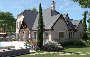 F7577-A Traditional House, 3 Bedroom, 3.5 Bathrooms | Medinah House Exterior-8