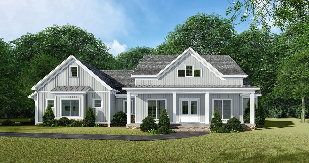 Stylish Modern Farmhouse Plan with Bonus Room and Outdoor Entertaining Space