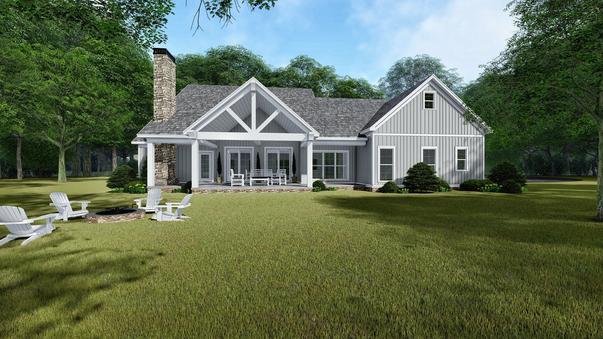 Stylish Modern Farmhouse Plan with Bonus Room and Outdoor Entertaining Space