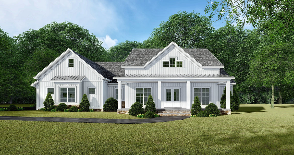 Stylish Modern Farmhouse Plan with Bonus Room and Outdoor Entertaining Space