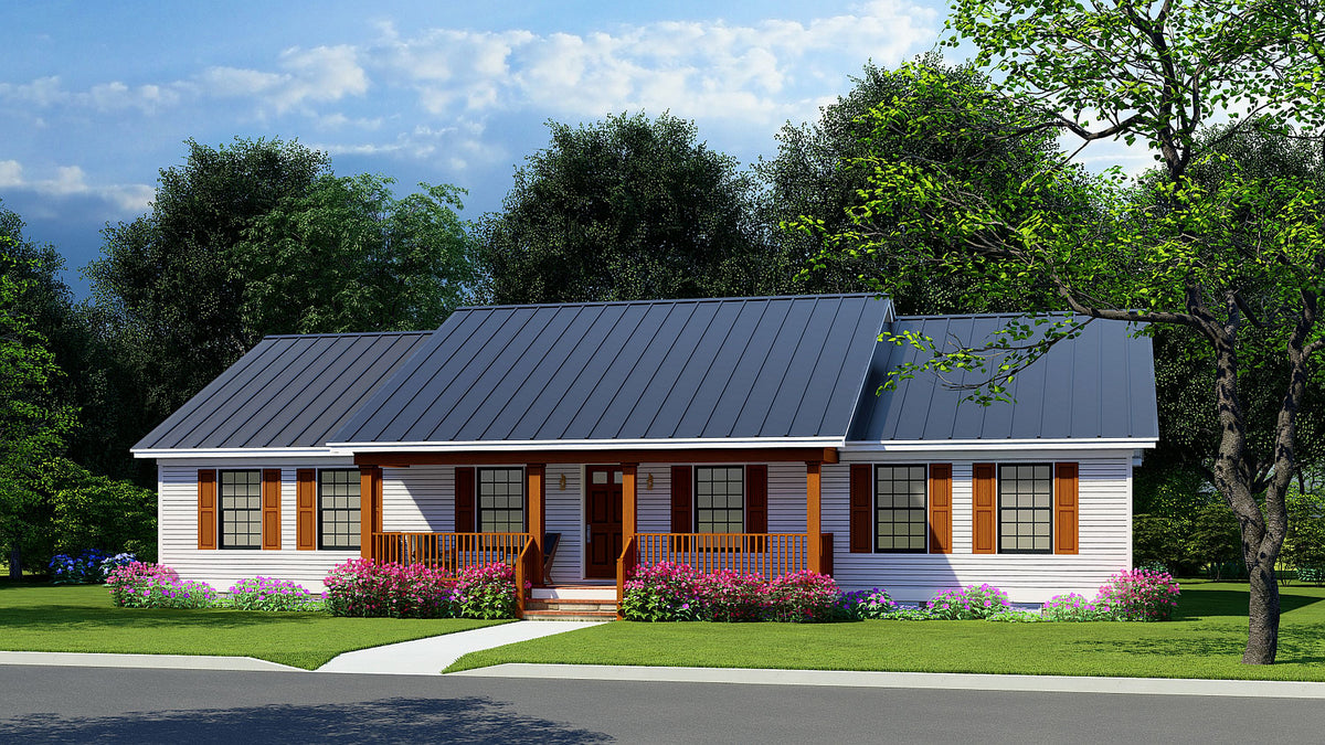 AE7812-A Farmhouse House, 3 Bedrooms, 2 Bathrooms | Birchwood Cottage Exterior