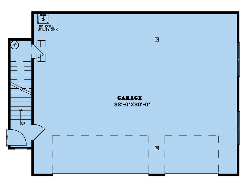 AE7814-A Country House Garage Floor Plan, 5 Bedrooms, 5.5 Bathrooms | Southern Exposure 