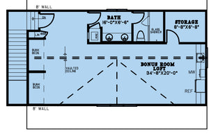 AE7814-A Country House Garage Second Floor Plan, 5 Bedrooms, 5.5 Bathrooms | Southern Exposure 