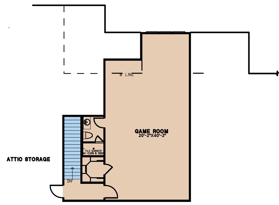 AE7815-A European House Second Floor Plan, 3 Bedrooms, 3.5 Bathrooms | Southbend Manor 