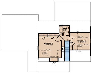AE7816-A Rustic House Second Floor Plan, 3 Bedrooms, 2.5 Bathrooms | Cumberland Falls 