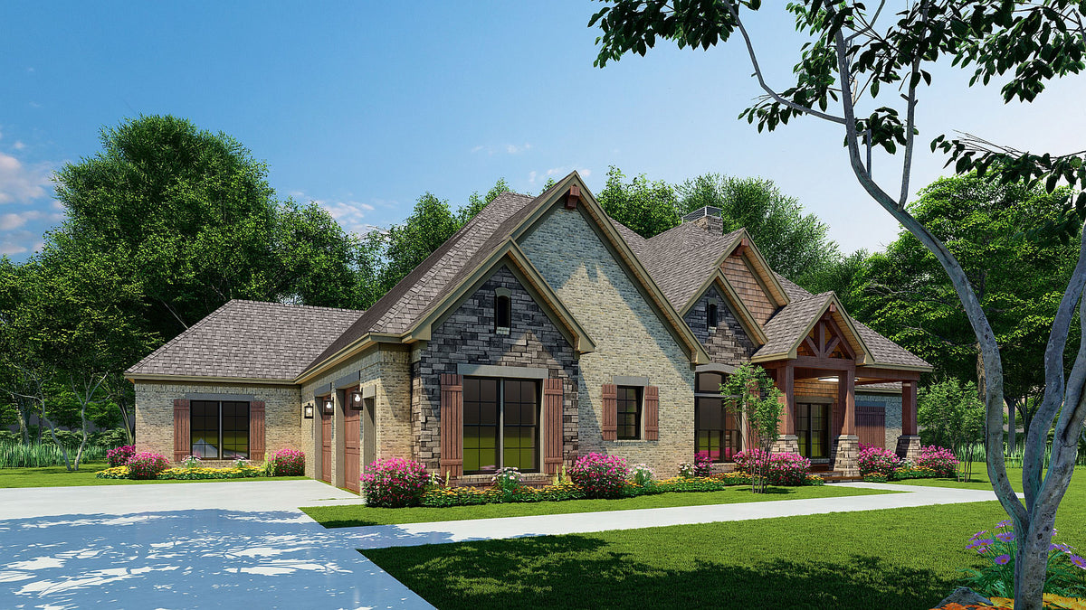 AE7819-A Craftsman House, 4 Bedrooms, 4 Bathrooms | Montrose Exterior-2