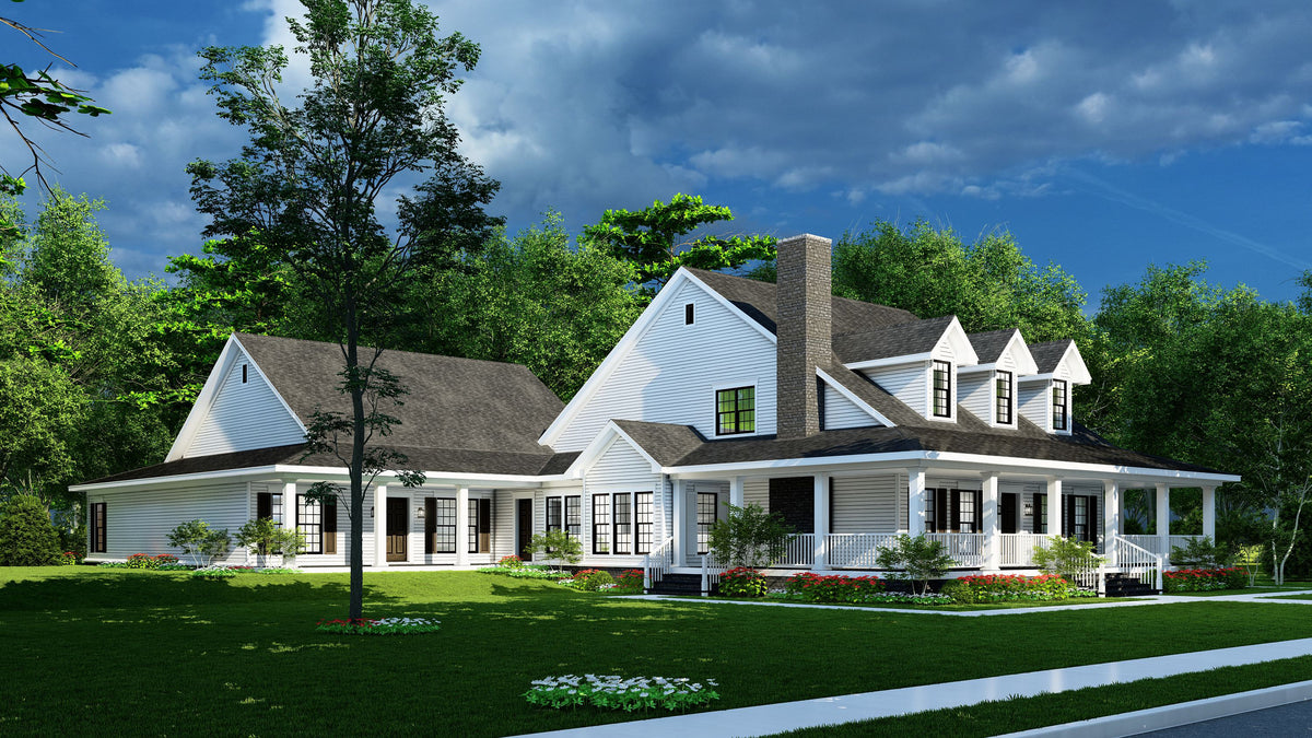 AE7828-A Farmhouse House, 6 Bedrooms, 6.5 Bathrooms | Heartland Farm Exterior-2