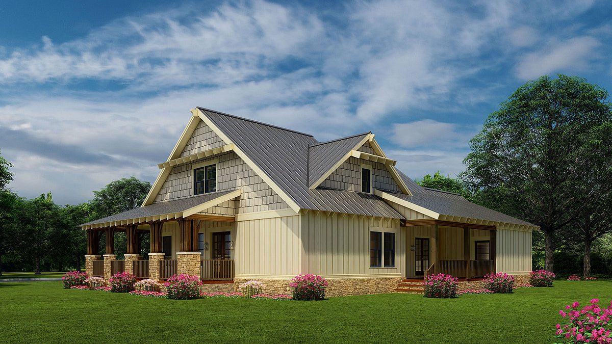 AE7830-A Craftsman House, 3 Bedrooms, 2.5 Bathrooms | Fall Creek Place Exterior-4