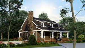 AE7836-A Craftsman House, 3 Bedrooms, 3.5 Bathrooms | Timber Trail Retreat Exterior-2