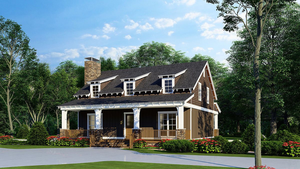 AE7836-A Craftsman House, 3 Bedrooms, 3.5 Bathrooms | Timber Trail Retreat Exterior-3