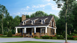 AE7836-A Craftsman House, 3 Bedrooms, 3.5 Bathrooms | Timber Trail Retreat Exterior-3