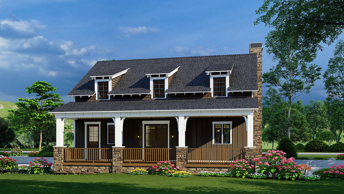 AE7836-A Craftsman House, 3 Bedrooms, 3.5 Bathrooms | Timber Trail Retreat Exterior-5