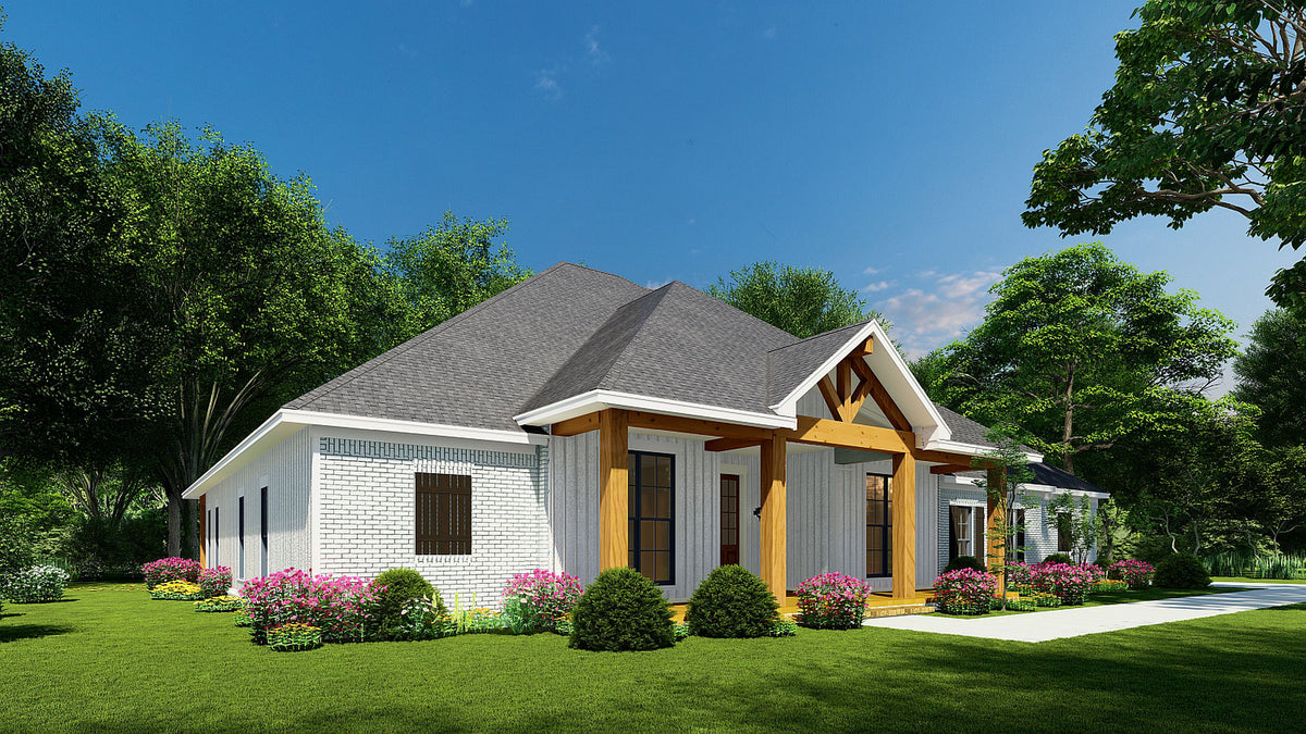 Rustic Ranch House Plan with Bonus Room & 3-Car Garage – 2,968 Sq Ft