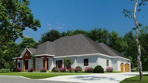 Rustic Ranch House Plan with Bonus Room & 3-Car Garage – 2,968 Sq Ft