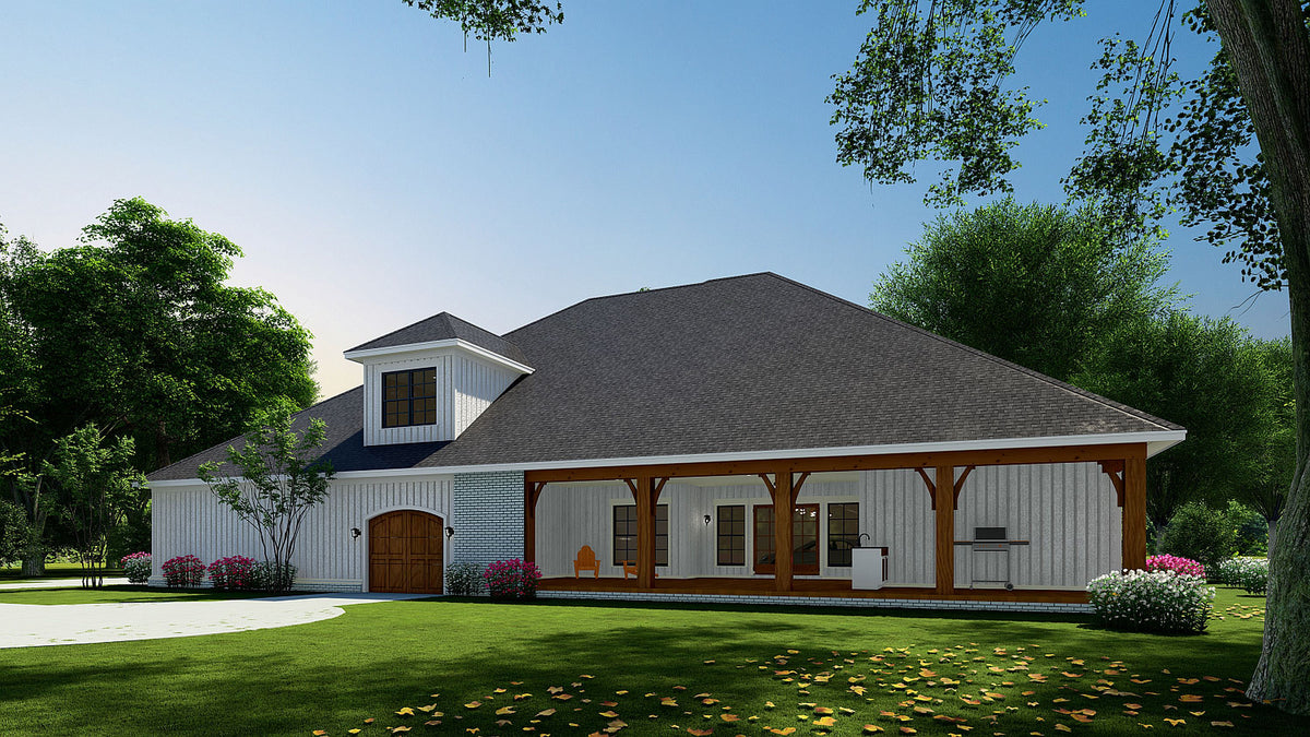 Rustic Ranch House Plan with Bonus Room & 3-Car Garage – 2,968 Sq Ft