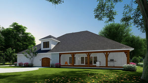 Rustic Ranch House Plan with Bonus Room & 3-Car Garage – 2,968 Sq Ft