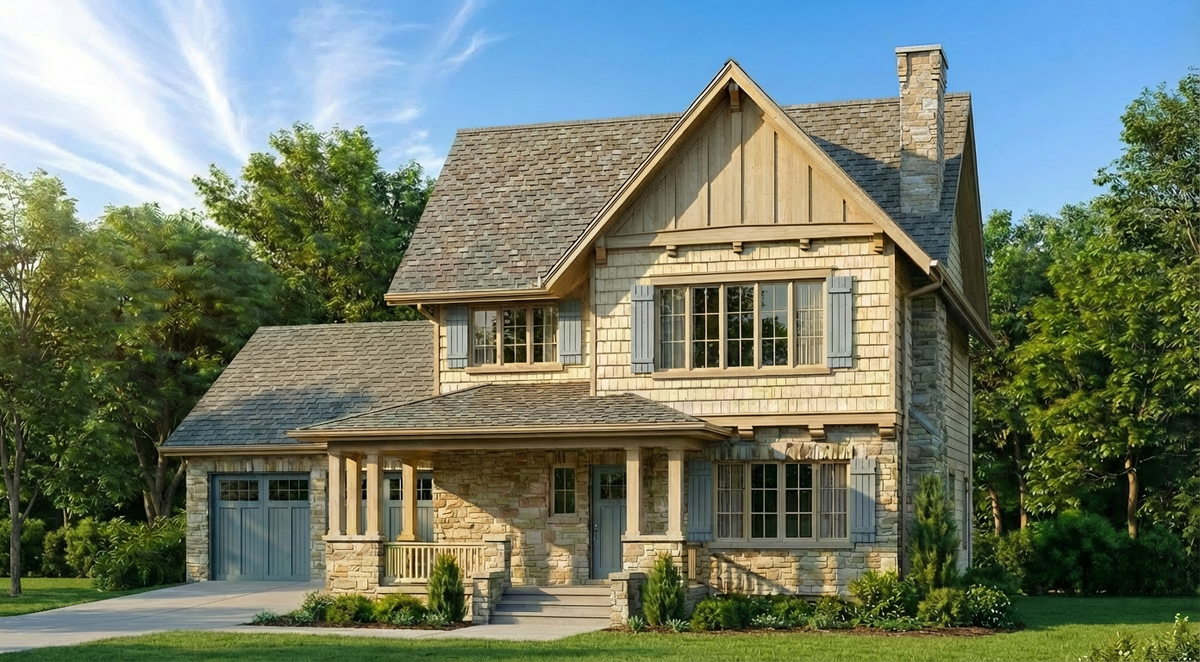 AE8386-A Cottage House, 4 Bedrooms, 4.5 Bathrooms | Carriage House Cottage Exterior