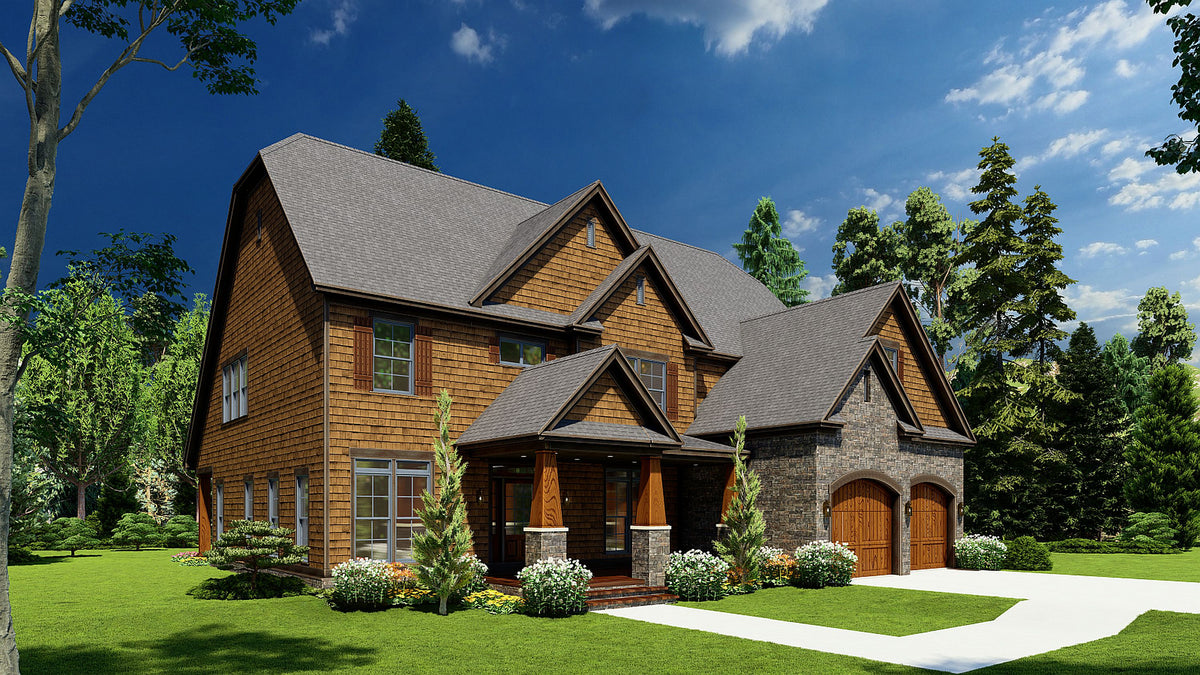 AE7817-A Craftsman House, 3 Bedrooms, 3.5 Bathrooms | Cedar Ridge Exterior-2