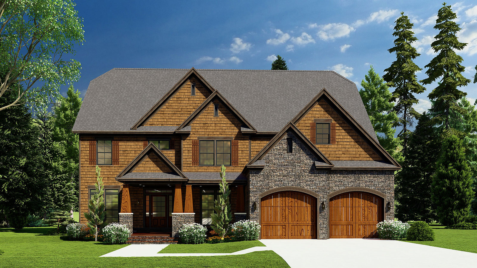 AE7817-A Craftsman House, 3 Bedrooms, 3.5 Bathrooms | Cedar Ridge Exterior