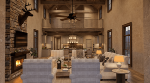 Saddle Ridge Farm House Plan | 4 Bedroom Farmhouse with Wraparound Porch & 4-Car Garage