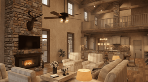 Saddle Ridge Farm House Plan | 4 Bedroom Farmhouse with Wraparound Porch & 4-Car Garage