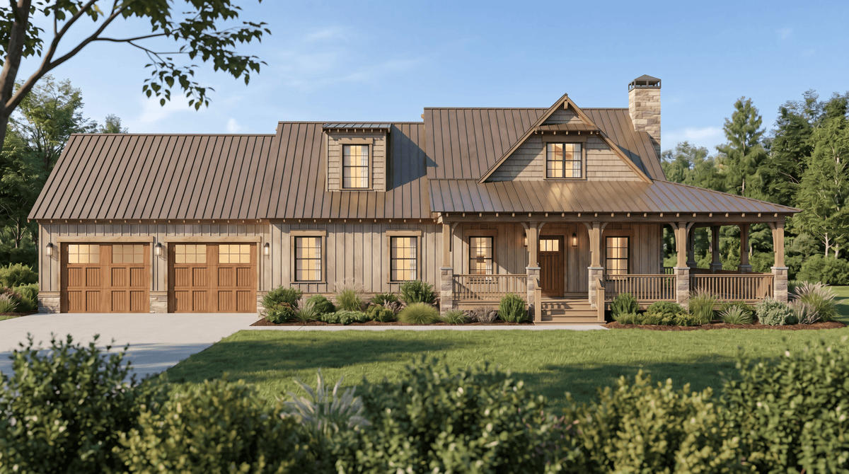 AE8390-A Cottage House, 2 Bedrooms, 3.5 Bathrooms | Copper Creek House Plan Exterior