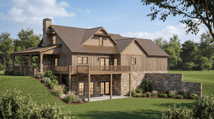 AE8390-A Cottage House, 2 Bedrooms, 3.5 Bathrooms | Copper Creek House Exterior-4