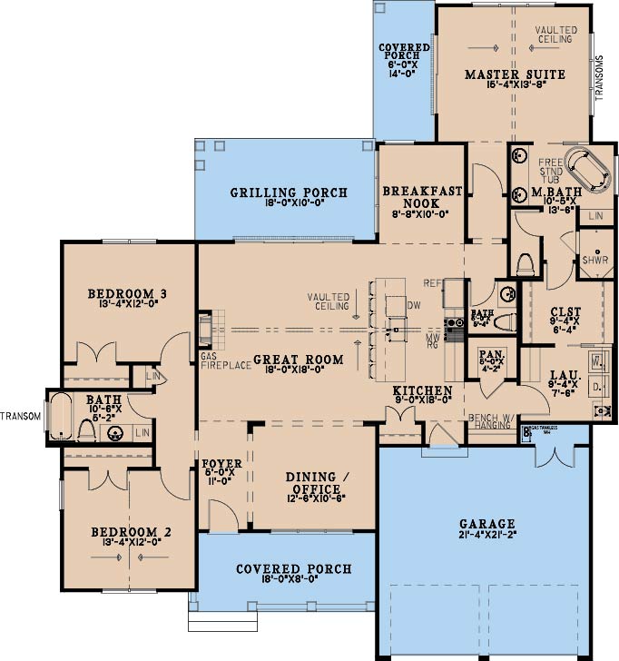 ae8395-a farmhouse house first floor plan, 3 bedrooms, 2.5 bathrooms | summertime cottage house plan 