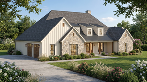 AE8401-A Farmhouse House, 4 Bedrooms, 3.5 Bathrooms | Rowan Place House Plan Exterior-2