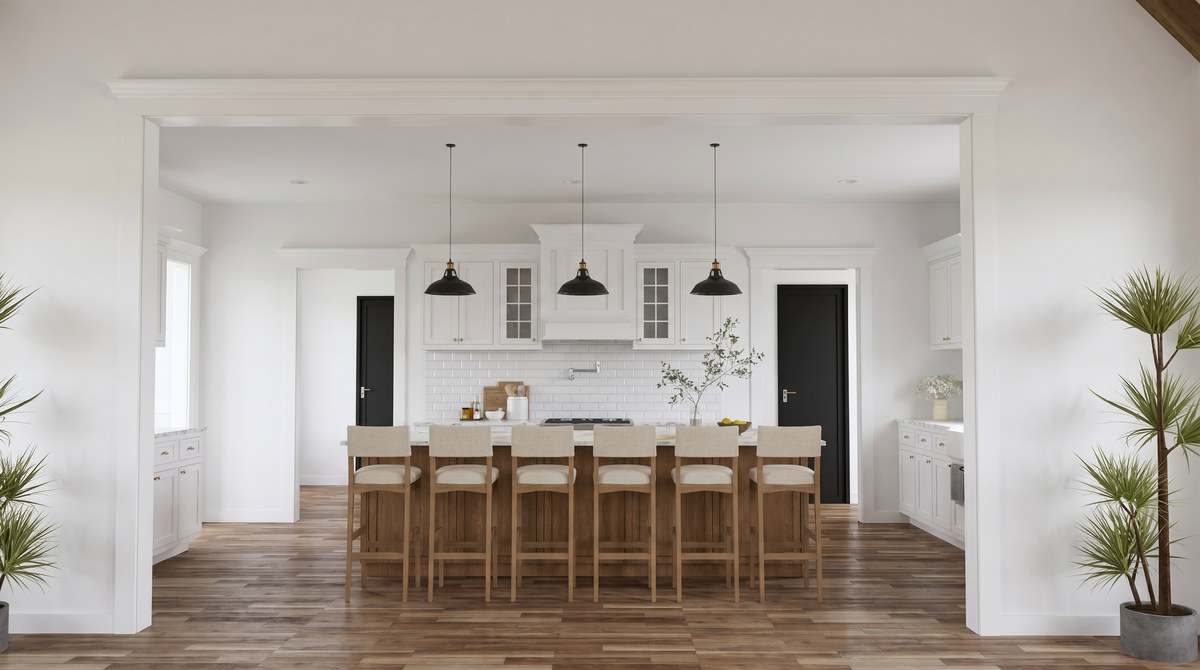 AE8401-A Farmhouse House, 4 Bedrooms, 3.5 Bathrooms | Rowan Place House Plan Kitchen