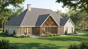 AE8401-A Farmhouse House, 4 Bedrooms, 3.5 Bathrooms | Rowan Place House Plan Exterior-5