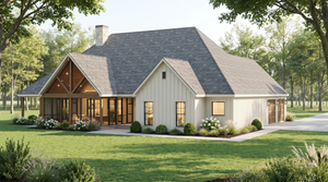 AE8401-A Farmhouse House, 4 Bedrooms, 3.5 Bathrooms | Rowan Place House Plan Exterior-6