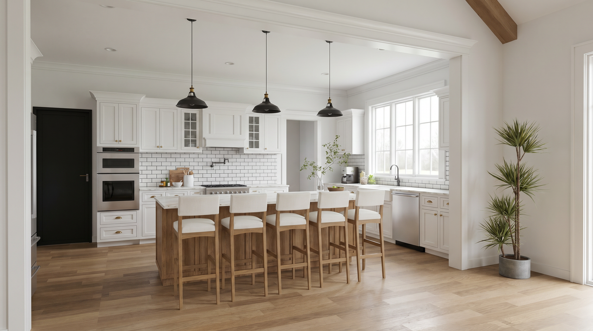 AE8404-A Farmhouse House, 4 Bedrooms, 3.5 Bathrooms | Hanover Farms House Plan Kitchen