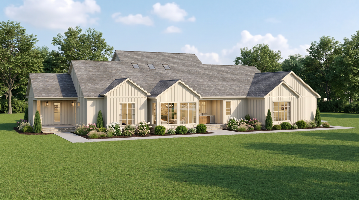 AE8404-A Farmhouse House, 4 Bedrooms, 3.5 Bathrooms | Hanover Farms House Plan Exterior-5