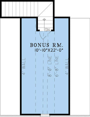 AE8406-A Traditional House Bonus Room Floor Plan, 3 Bedrooms, 2 Bathrooms | Hunnington Place House Plan 