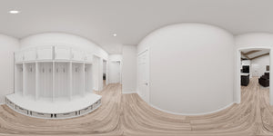 AJ7727-A Modern Farmhouse Mud Room Panorama, 3 Bedrooms, 2 Bathrooms | Plan 1064 