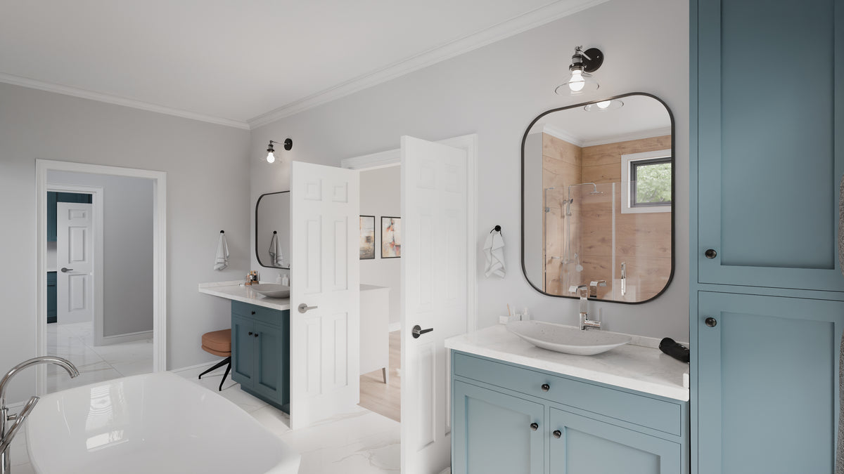 AJ7679-A Modern Farmhouse Master Bathroom, 4 Bedrooms, 3.5 Bathrooms | Plan 1011 