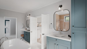 AJ7679-A Modern Farmhouse Master Bathroom, 4 Bedrooms, 3.5 Bathrooms | Plan 1011 