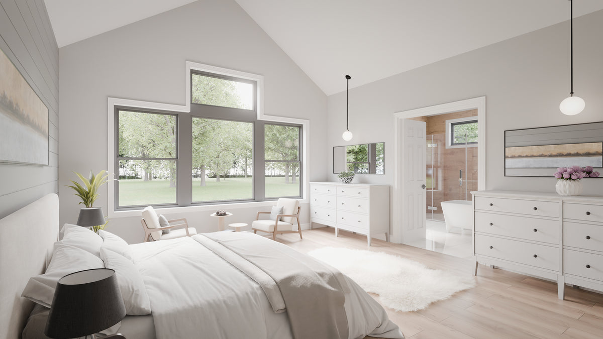 AJ7679-A Modern Farmhouse Master Bedroom, 4 Bedrooms, 3.5 Bathrooms | Plan 1011 