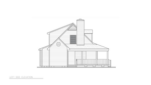 A8193-A Traditional House, 3 Bedrooms, 2 Bathrooms | Macomb House Plan Left Elevation