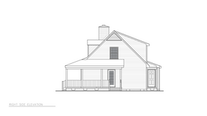 A8193-A Traditional House, 3 Bedrooms, 2 Bathrooms | Macomb House Plan Right Elevation