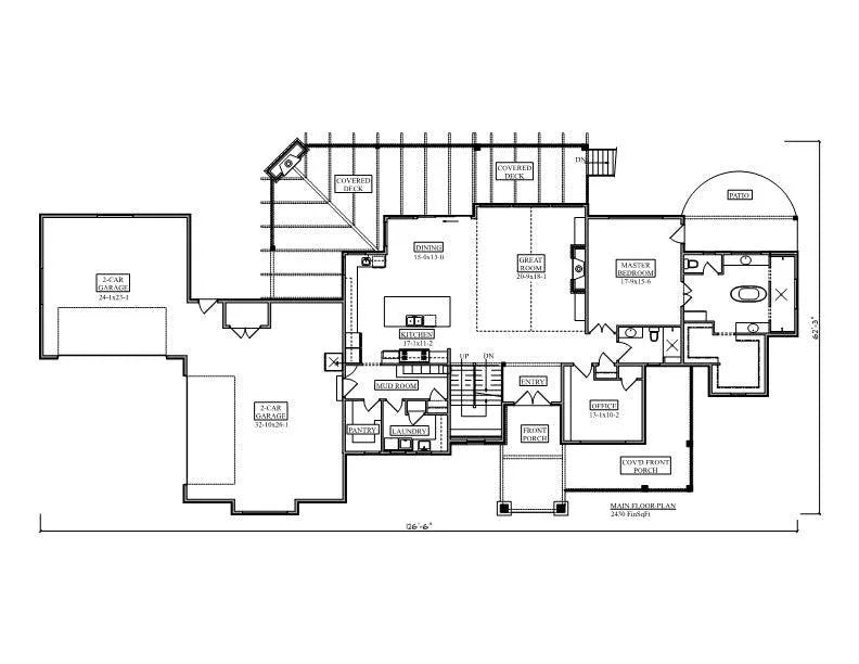 Cottonwood Creek House Plan - Archival Designs House Plans, floor plan