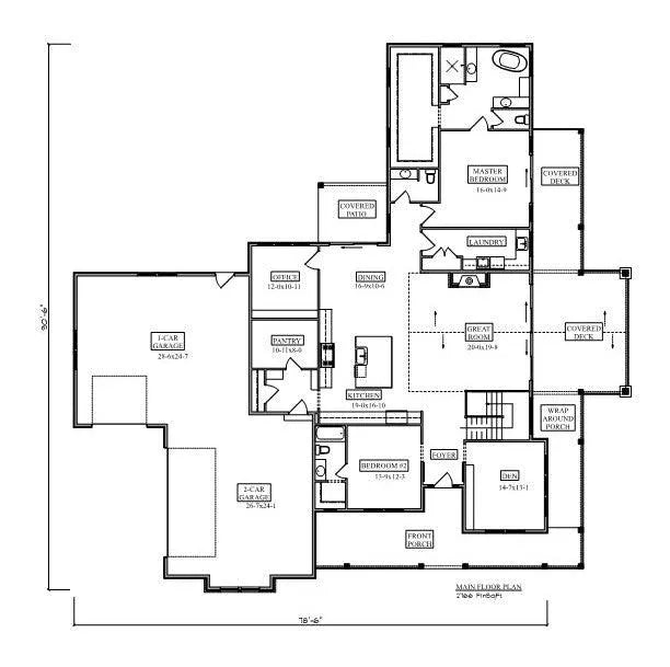 Mountain Gate House Plan - Archival Designs House Plans, floor plan