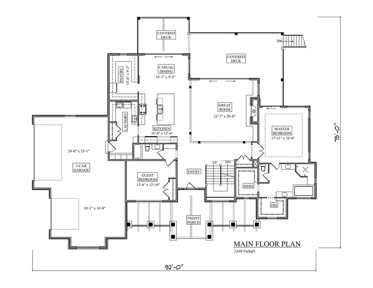 Millsboro Road II House Plan - Archival Designs House Plans, floor plan