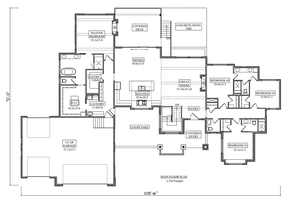 Catamount House Plan - Archival Designs House Plans, floor plan