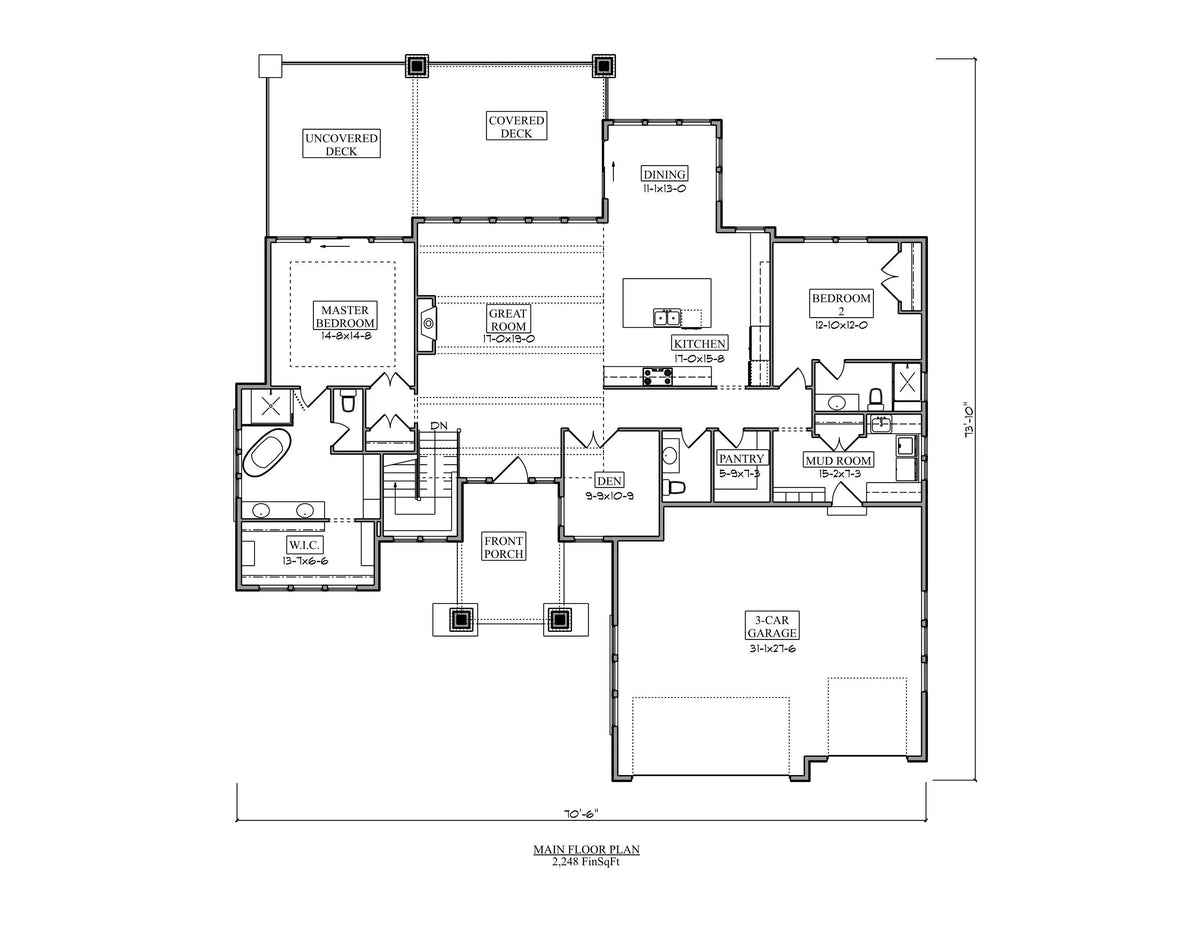 Peerless II House Plan - Archival Designs House Plans, floor plan